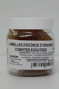 LAMELLES D'ECORCES D'ORANGES CONFITES 250G Marliagues